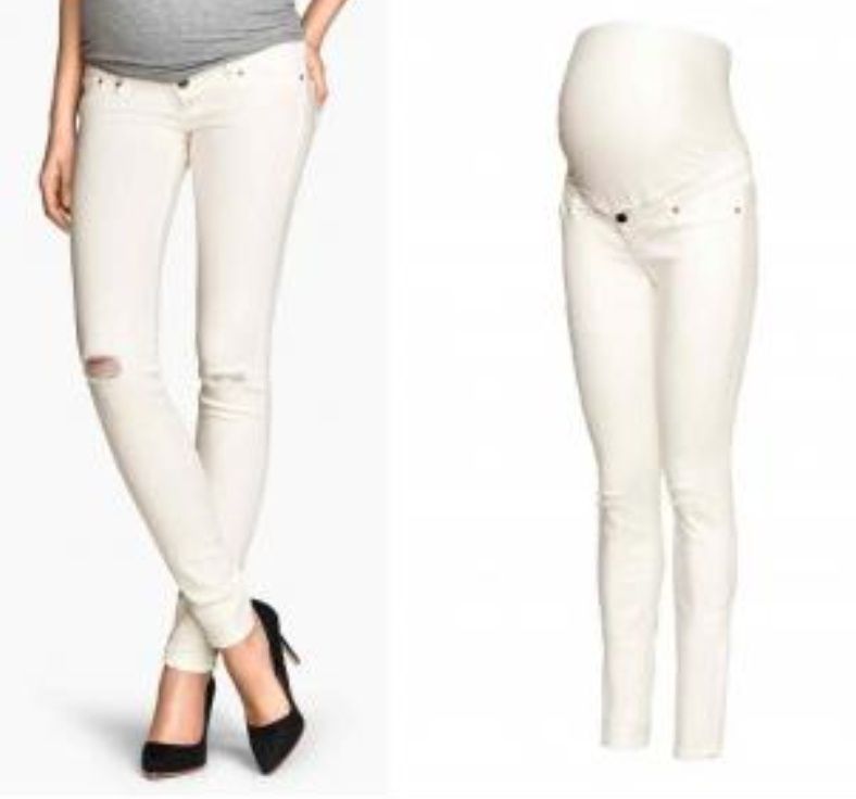 Spodnie ciążowe białe H&M M