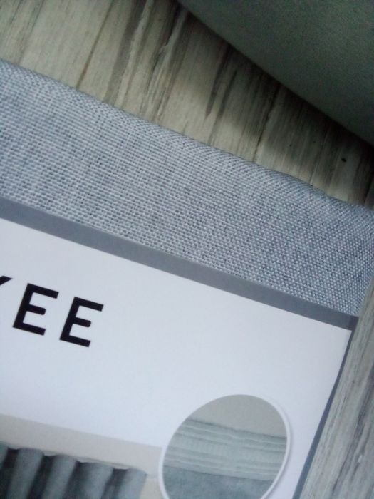 2 zasłony Ala len styl boho szare na taśmie z tunelem SMUKEE