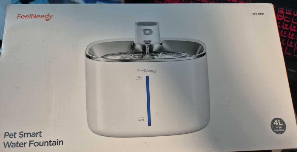 FEELNEEDY Fontanna Dla Kotów i Psów 4L Czujnik Ruchu Bezprzewodowa