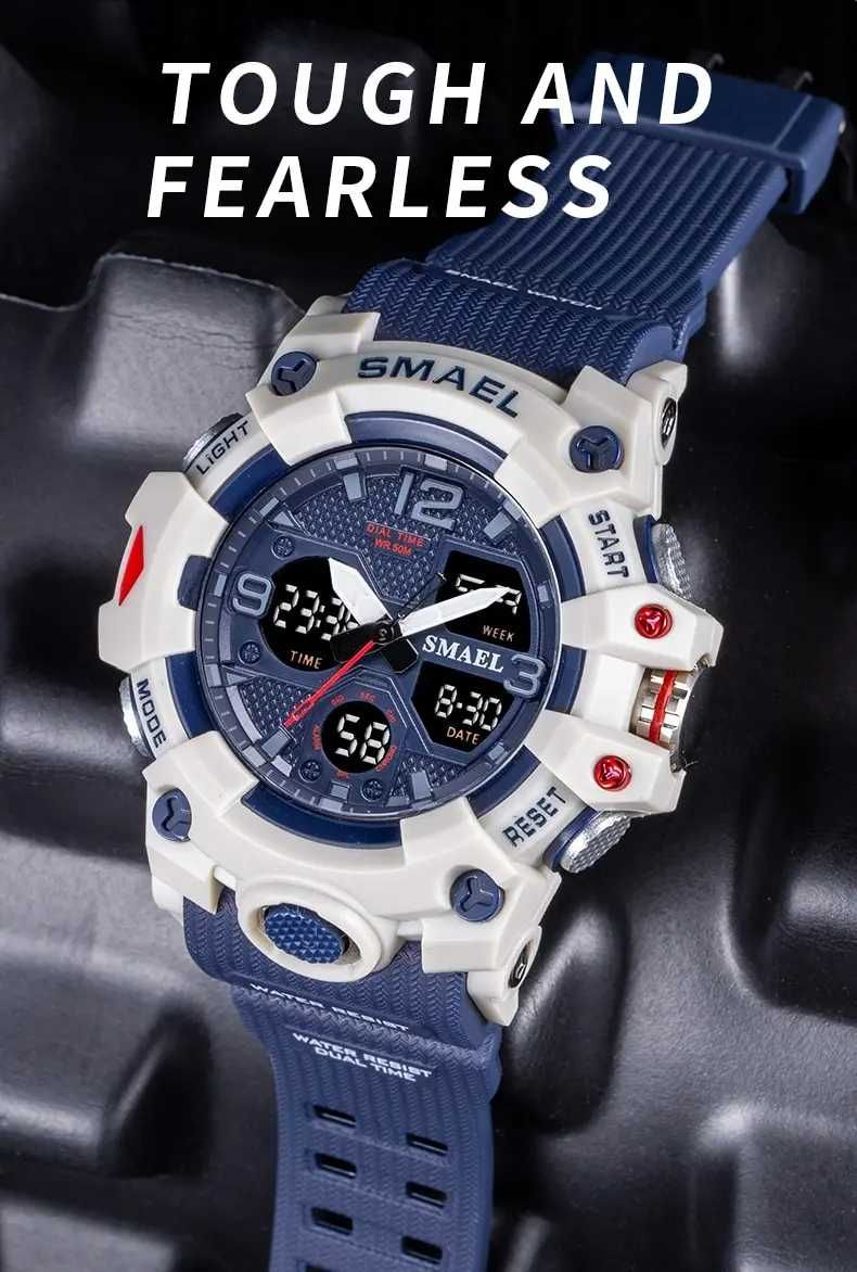 Zegarek Smael analogowo cyfrowy sportowy militarny wodoszczelny WR50