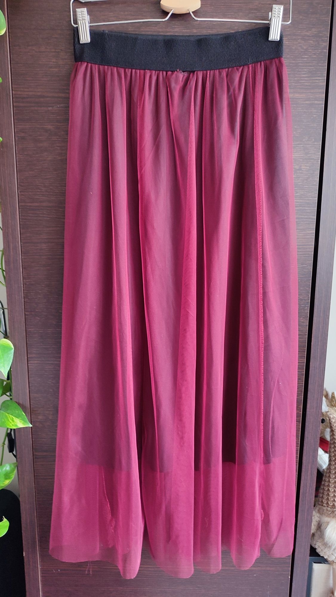 Spódnica tiulowa maxi 36 S bordo