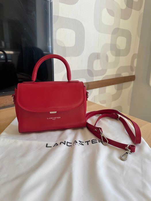 Жіноча червона шкіряна сумка Lancaster Paris
