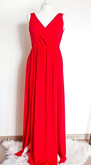 52. Piękna maxi sukienka czerwona wesele urodziny sylwester studniówka
