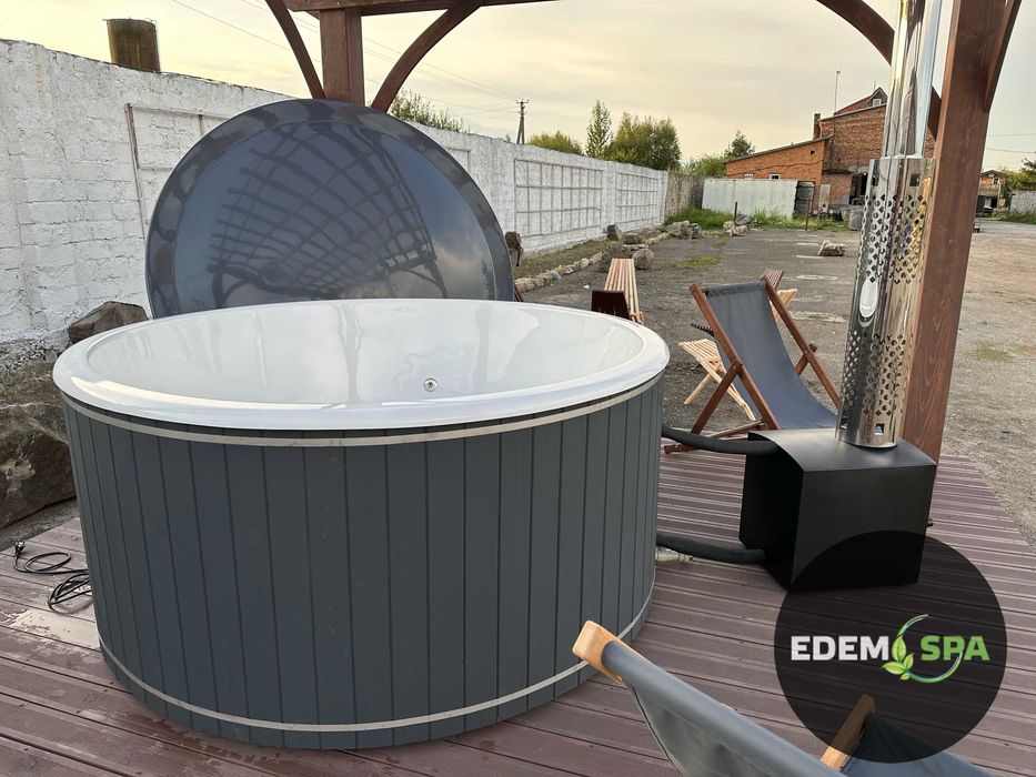 Купіль з пічкою на дровах.Карпатський чан.Офуро.Фурако