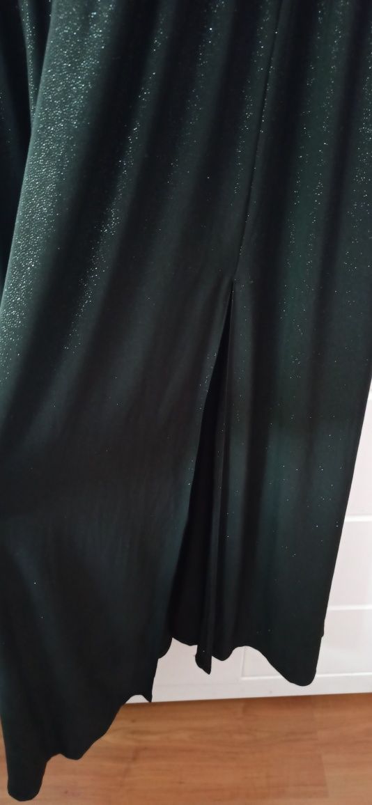 Czarna suknia sukienka wieczorowa z brokatem XL wesele ślub studniówka