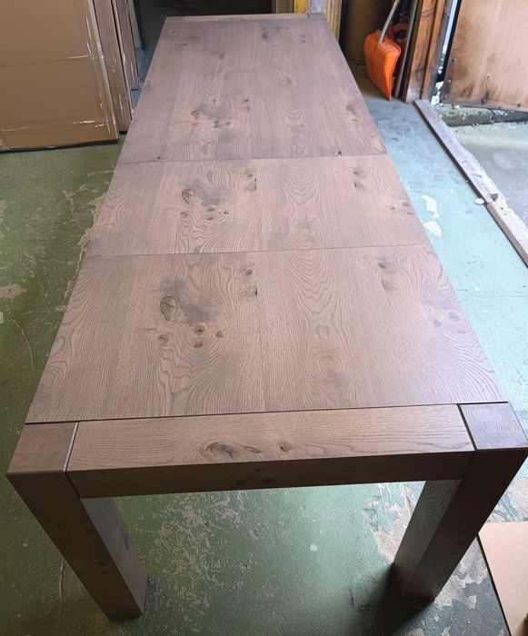 Duży stół  dębowy z sękami 90x180 + 2x50 rozkładany
