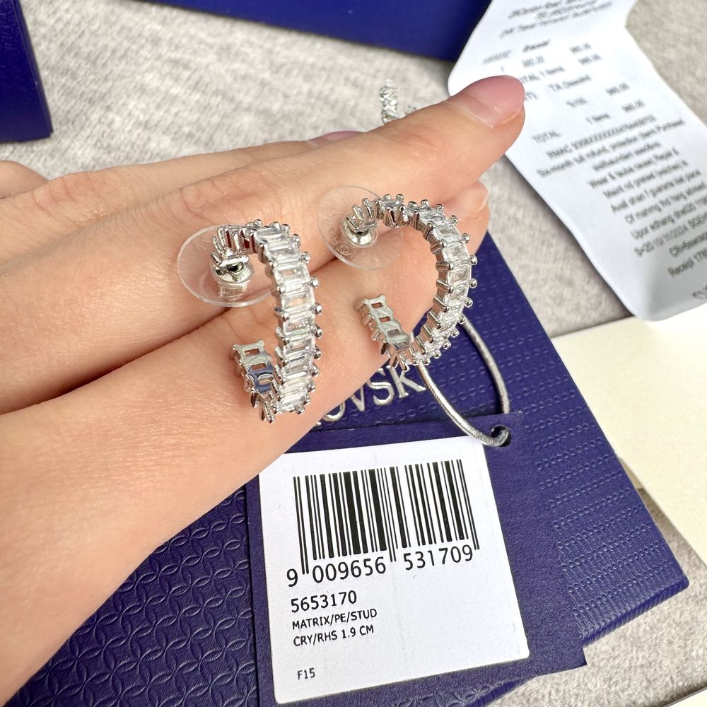 Сережки Swarovski Matrix серця оригінальні серьги Сваровски нові