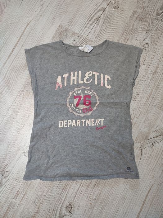 Domyos 122 128 koszulka dziewczęca t-shirt napisy grafika sportowa