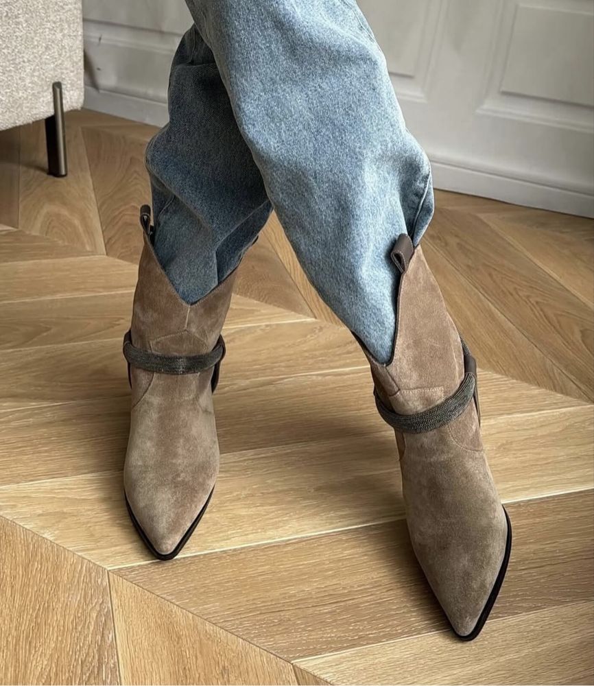 Brunello Cucinelli botki w bezu 39