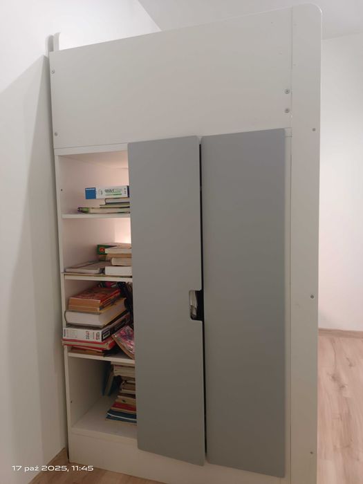 Łóżko piętrowe IKEA SAMSTAD 3w1 biurko szafa komoda na antresoli