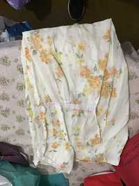 camisa de dormir tamanho l flores amarelas