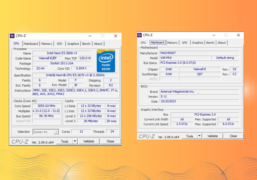 Комплект X99 Mashinist pr9  xeon 2670v3 2011-3 16 гб