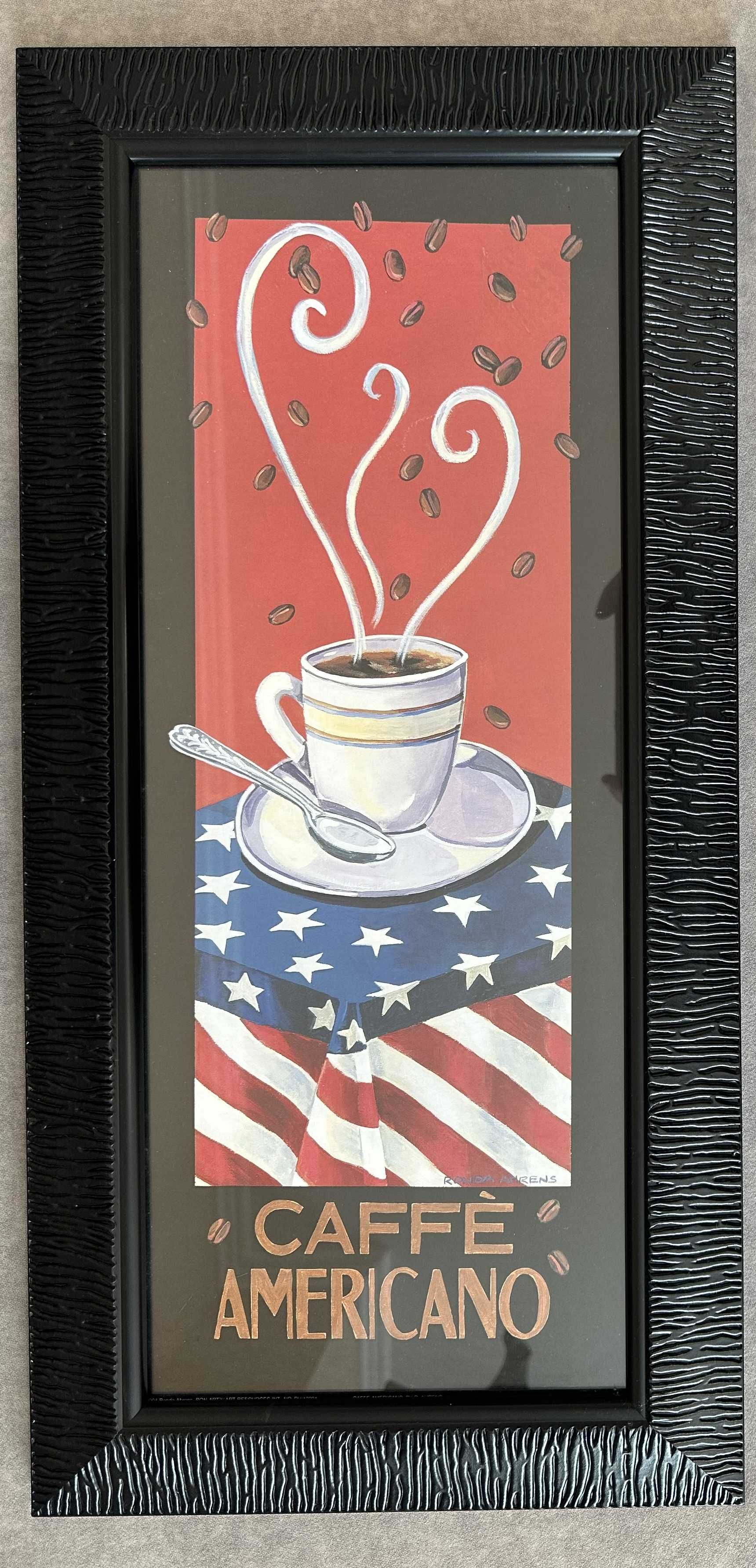 Унікальний Постер "CAFFE AMERICANO" Ronda Ahrens 30х60 см Кафе,картина