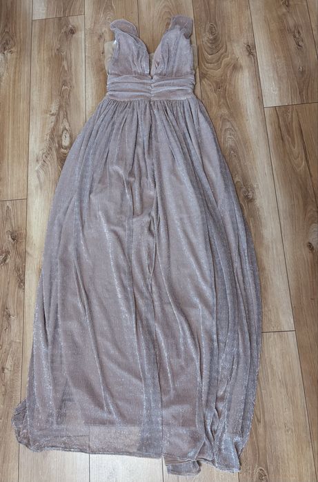 Długa sukienka, w kolorze złota i różu, rozmiar XS, firma Loola