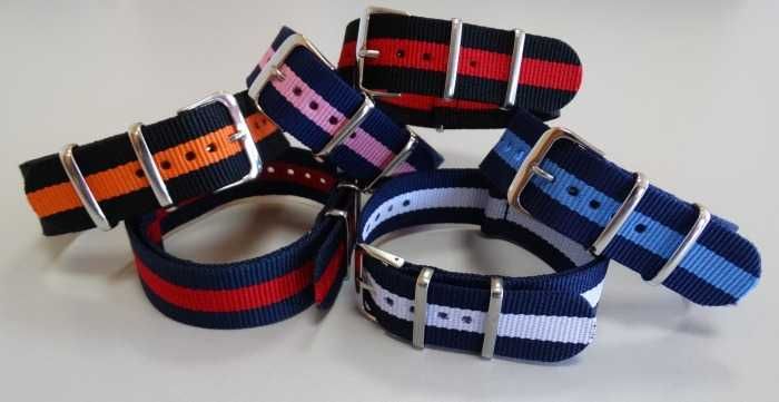 Pasek do zegarka nylonowy NATO zulu parciny 20mm modny nowy strap