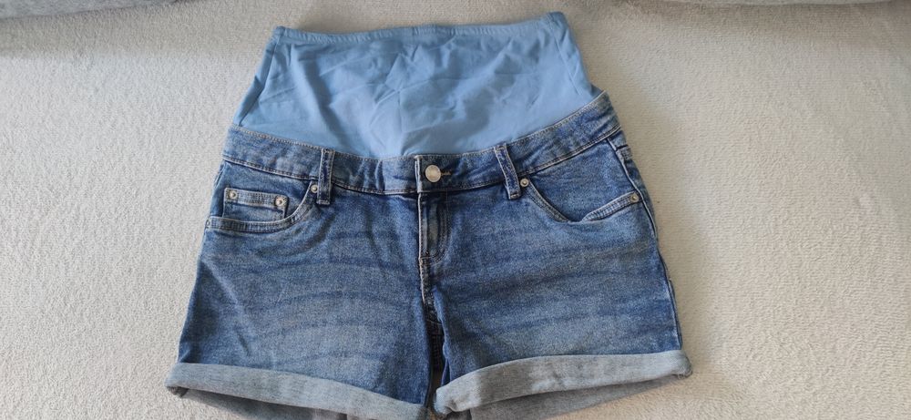 Jeansowe spodenki ciążowe roz 34