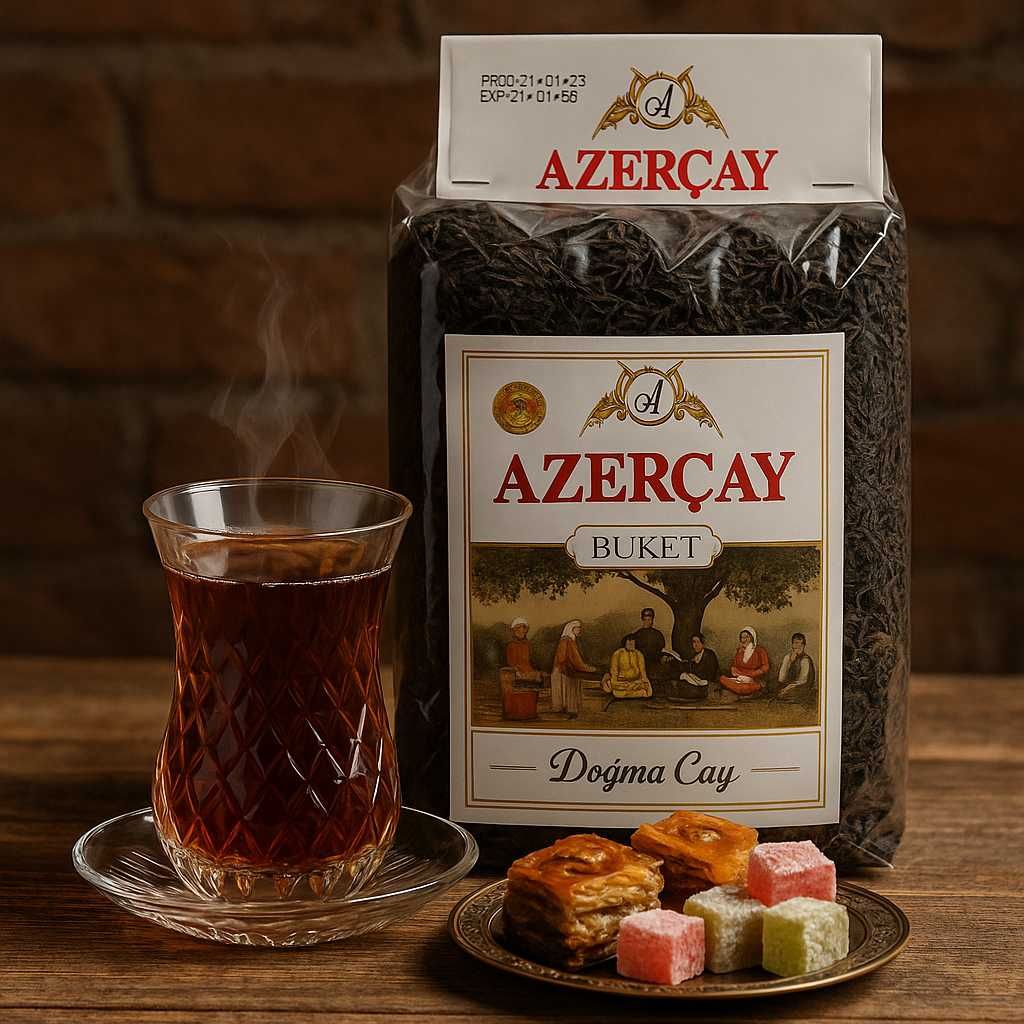 Чай Azercay Buket 1кг Азерчай Букет чорний крупнолистовий натуральний