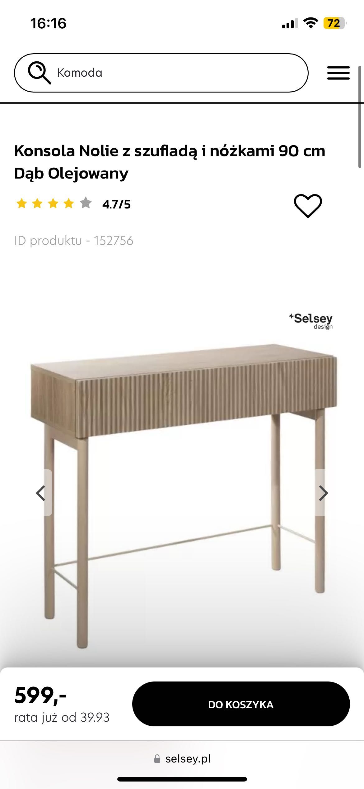 Toaletka biurko z frezowanym frontem