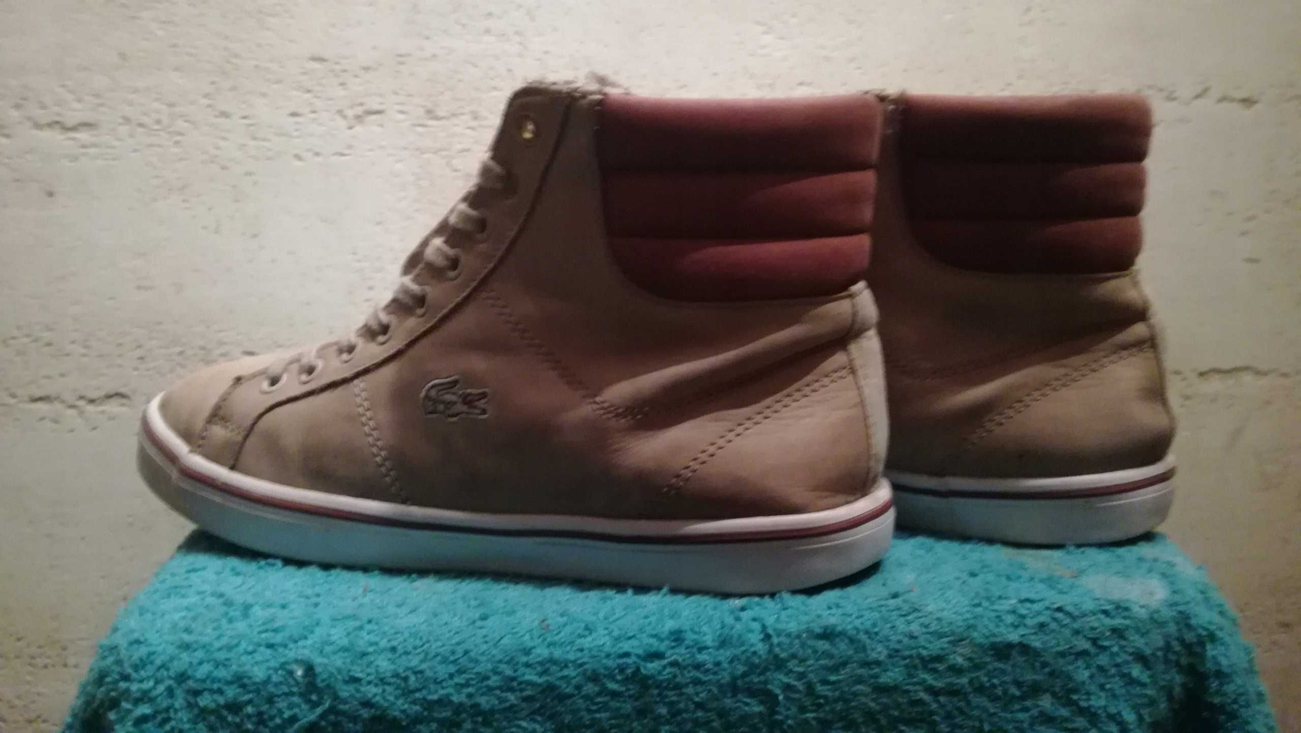 Damskie zimowe sneakersy LACOSTE MARCEL MID PWT r.39 skóra st.b.dobry