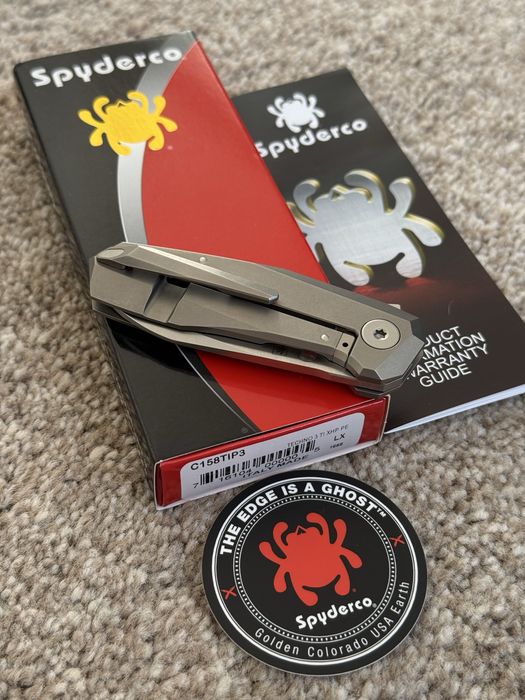 Складний ніж Spyderco Techno 3  CTS-XHP Titanium. Оригінал! Новий!