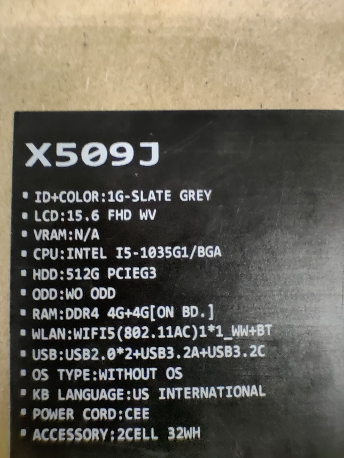 Nowy Asus X509JA-BQ241