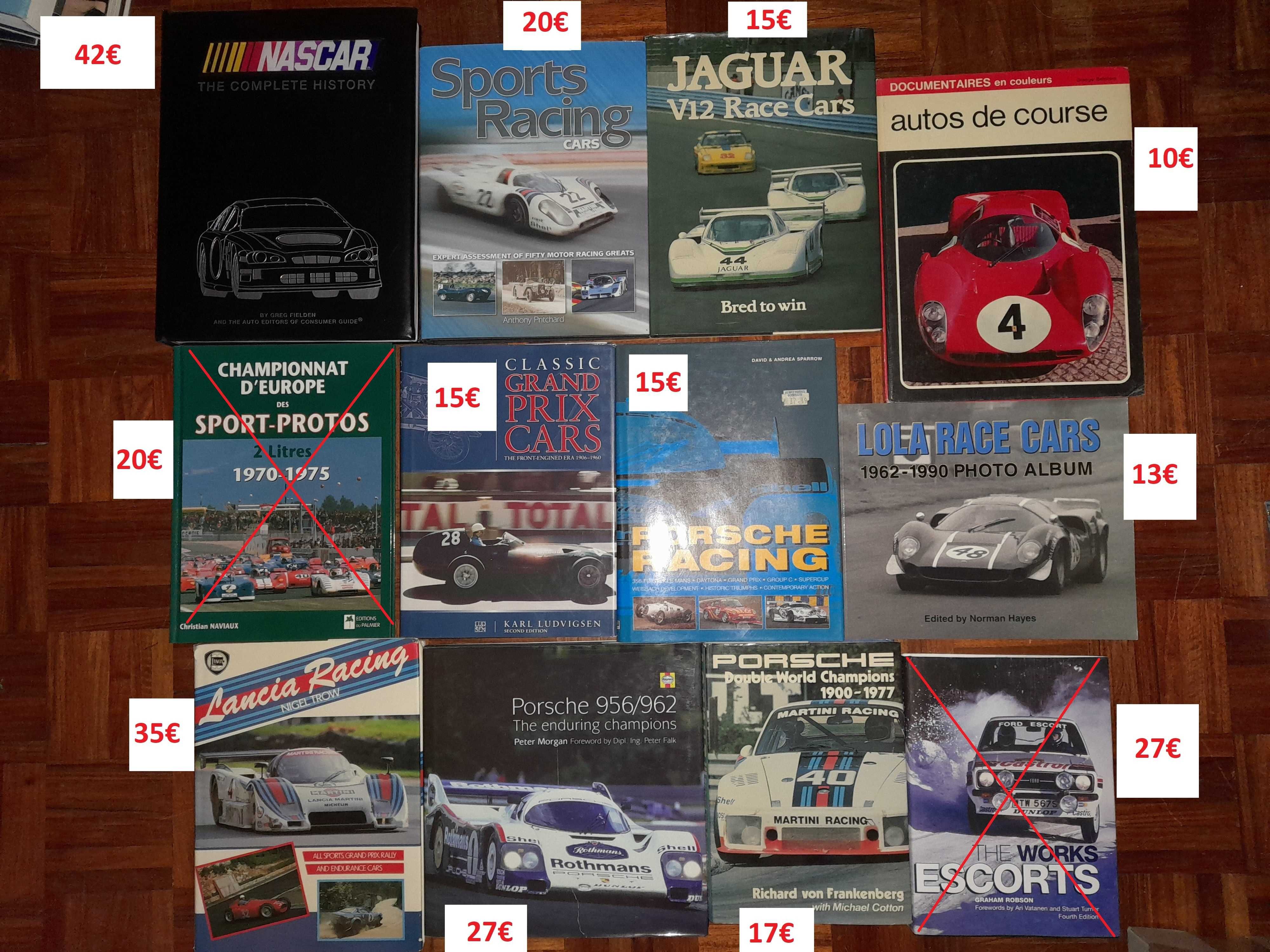 Livros F1 Rali Le Mans Nascar Porsche Lotus Lancia Tojeiro Escort