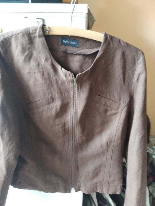 Żakiecik lniany chanelowski