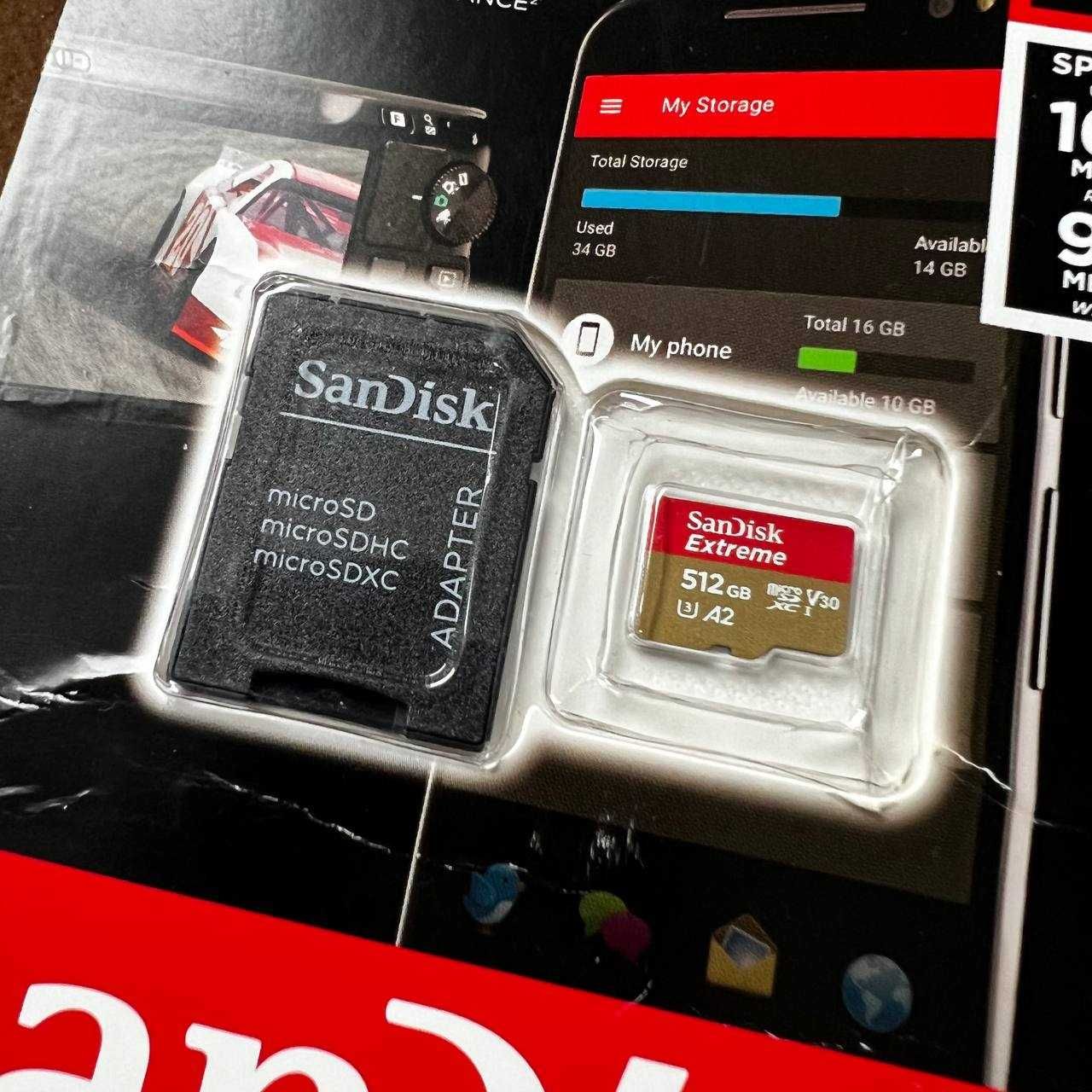 Карта памяти SanDisk Extreme 512GB microSDXC с адаптером