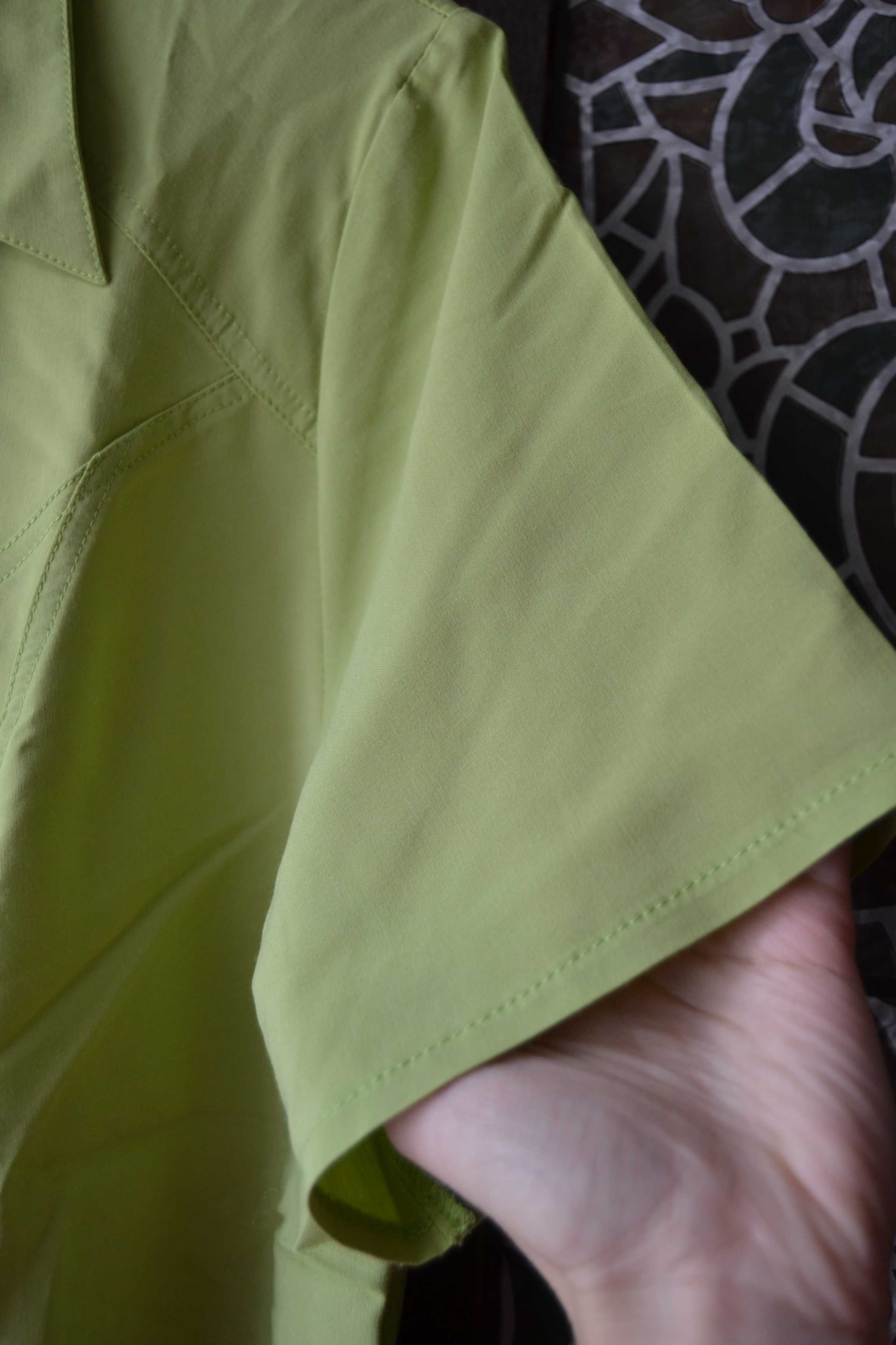 Zielona koszula z krótkim rękawem Alfa 48 bluzka