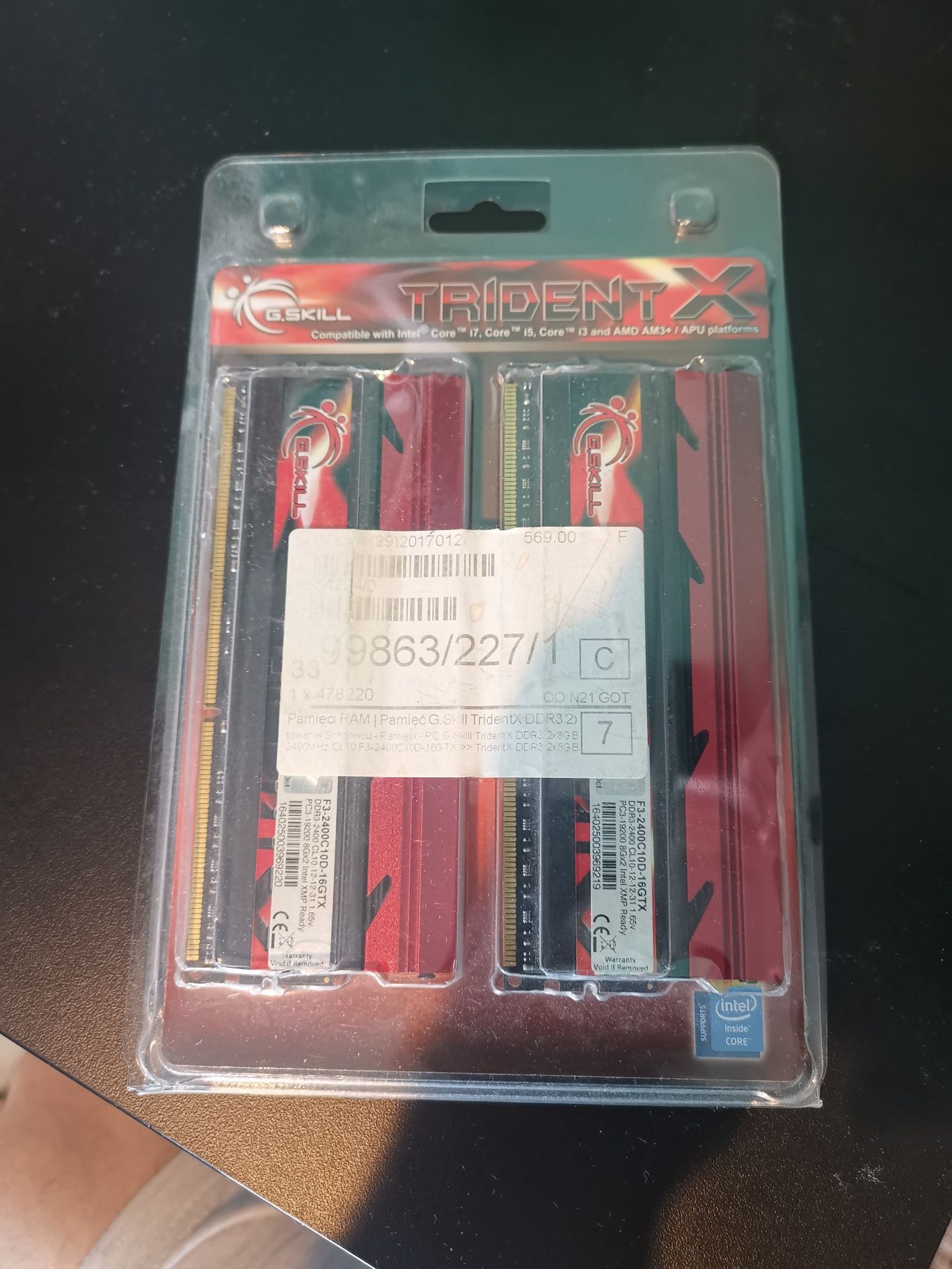 PAMIĘĆ RAM G. Skill TridentX DDR3 16GB (2X8) 2400 CL 10