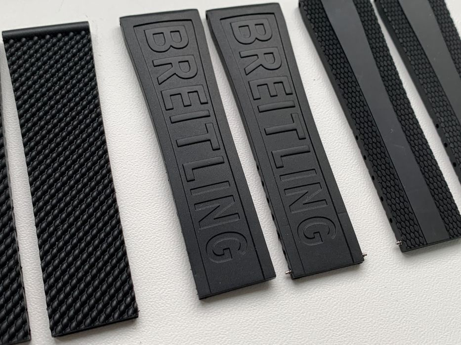 Браслет ремешок каучуковый для часов Breitling 20, 22, 24 мм клипса