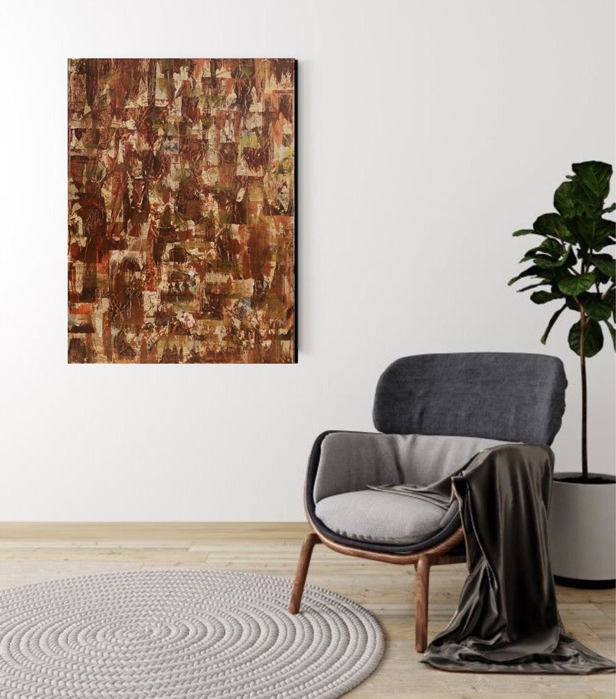 Quadro Pintura abstrato “Brown paradise” - 60x80 cm