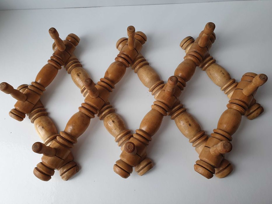 Вішалка з дерева "Гармошка"дерев'яна розсувна часів срср