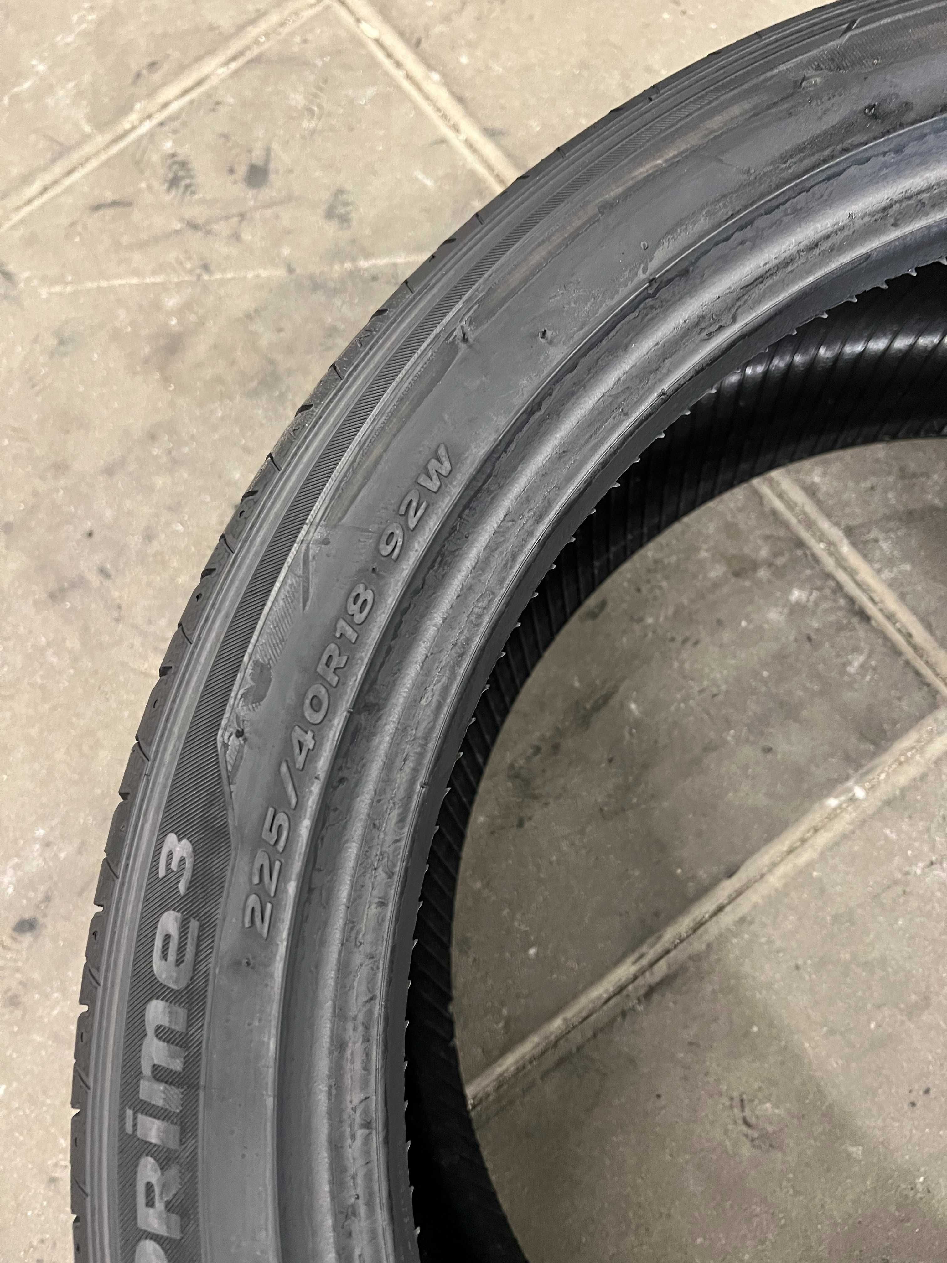 Opony letnie 225/40/R18 Hankook Ventus Prime 3 / 2021r - 2 sztuki
