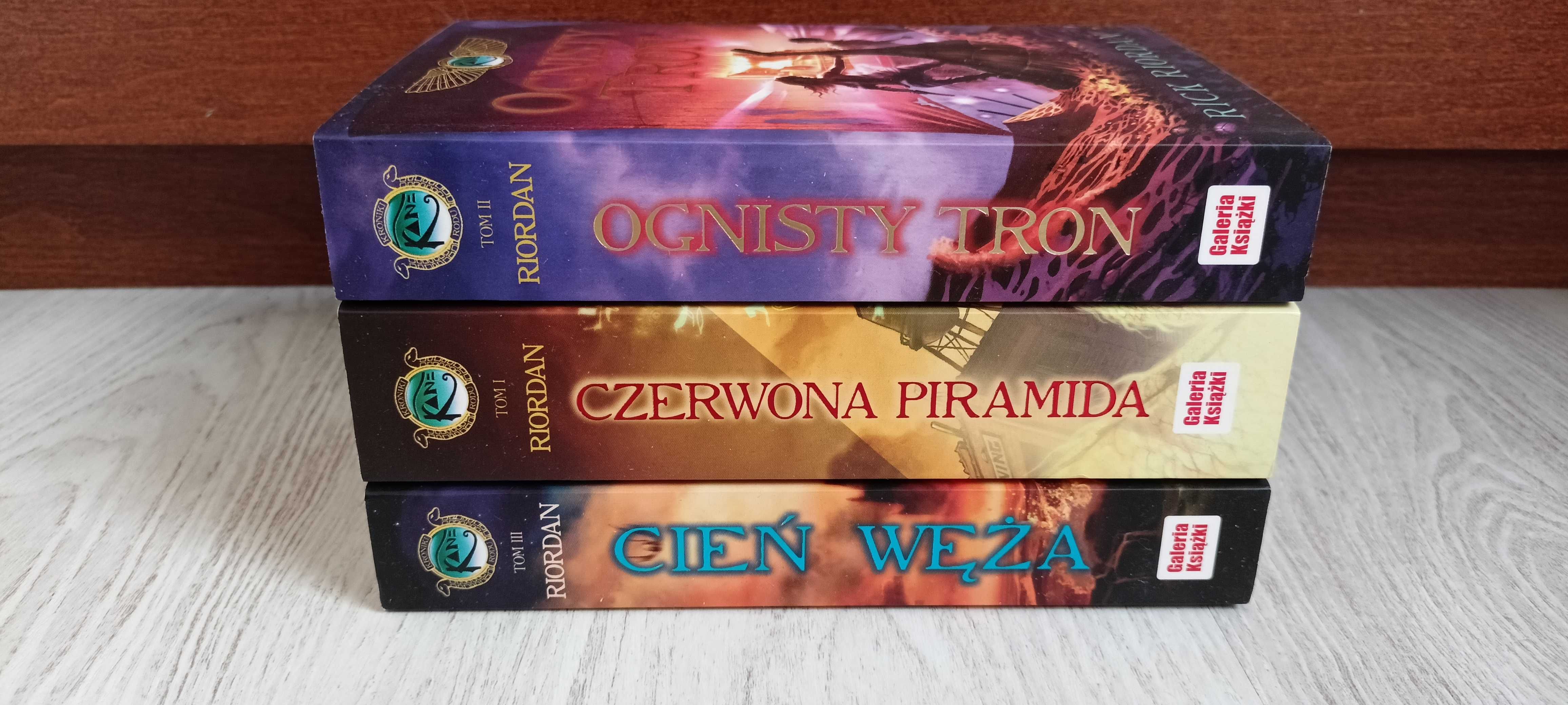 3x Rick Riordan Czerwona Piramida + Ognisty tron + Cień węża