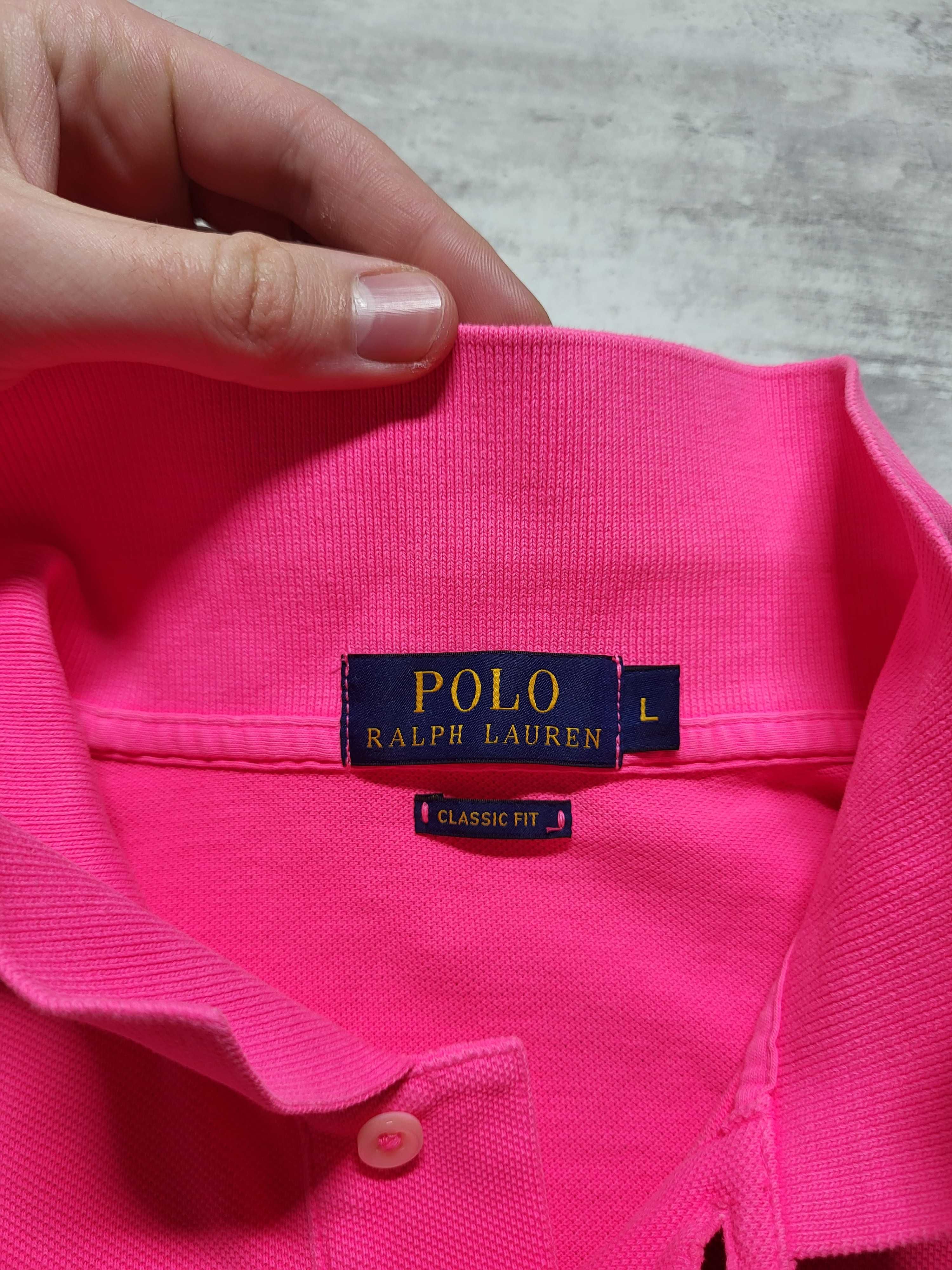 Футболка поло polo ralph lauren clasic fit pink