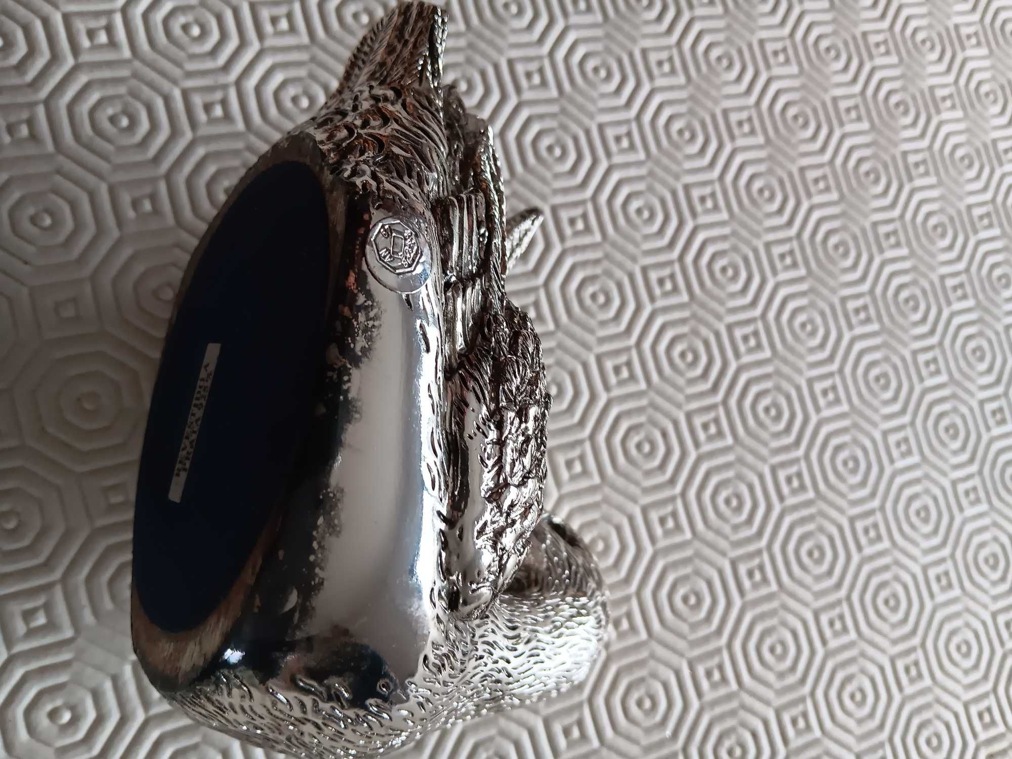 Pato Vintage em Metal Banhado a prata com marca de contraste