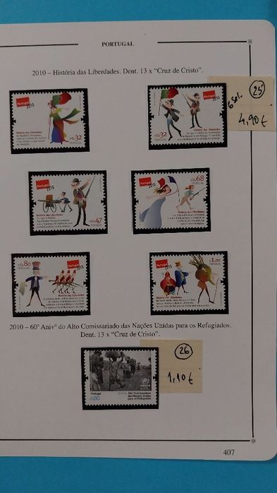 Selos de Portugal Novos c/goma- 2010- Ref. 2-26/11