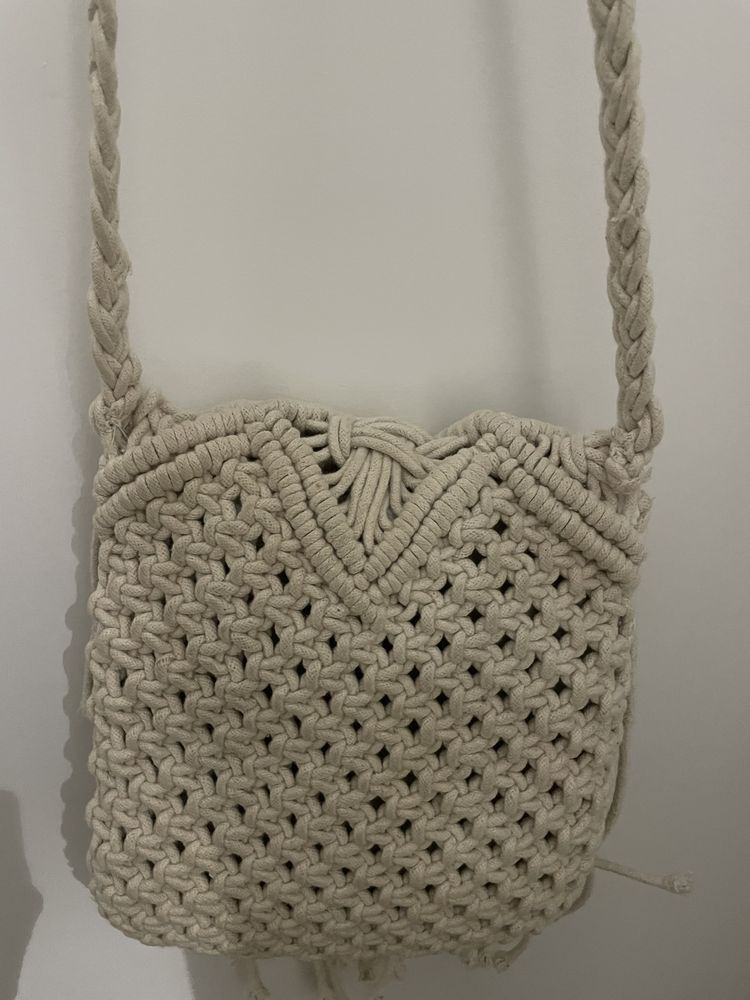 Mala macramé bege