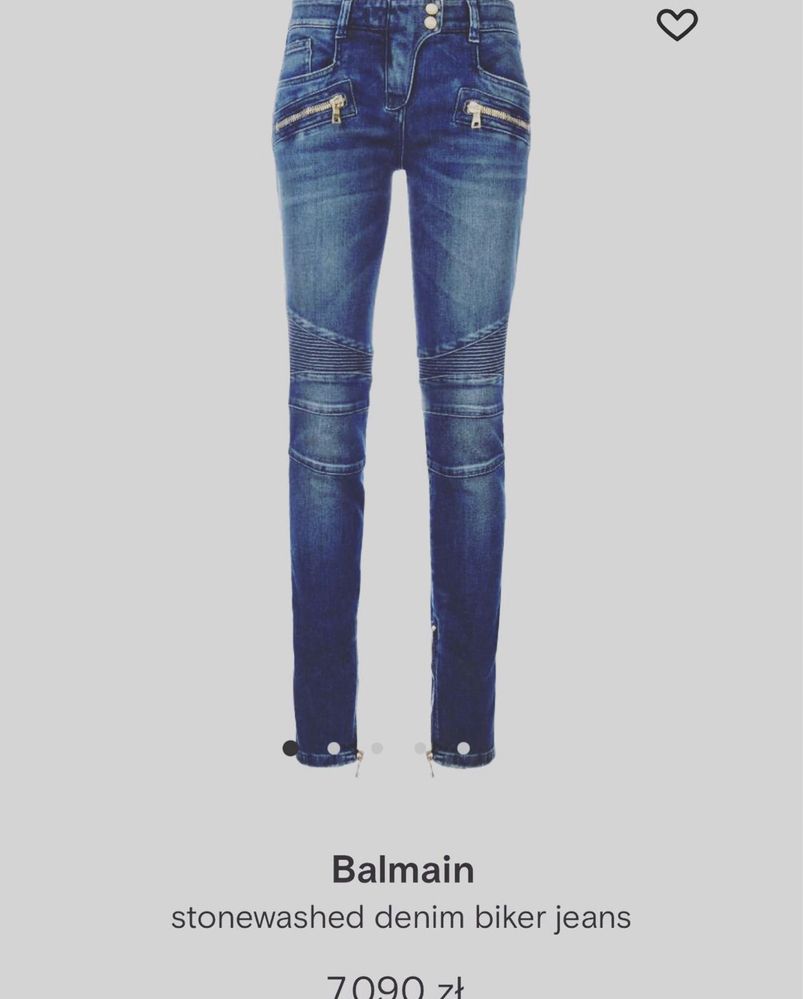 Balmain jeansy biker