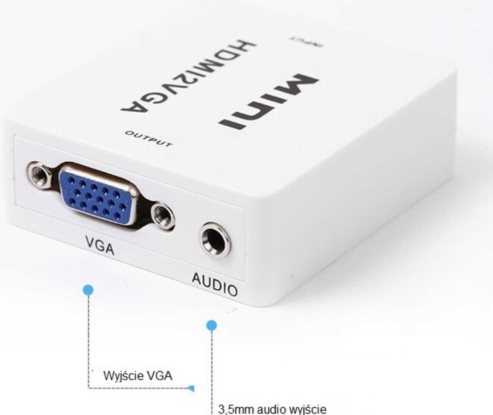 Konwerter HDMI na VGA + audio