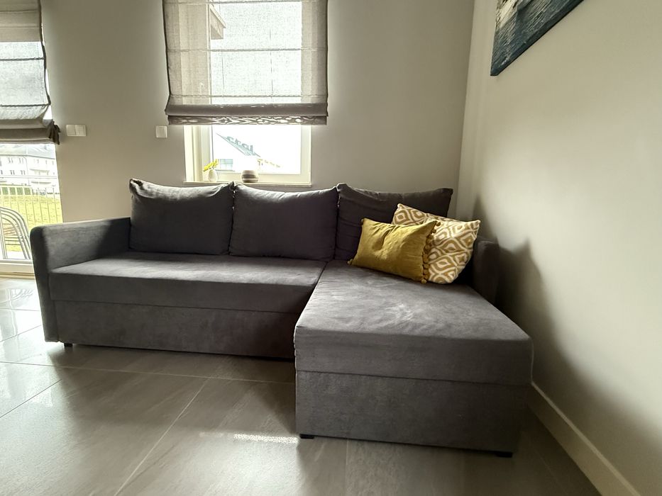 Narożnik szary z funkcją spania