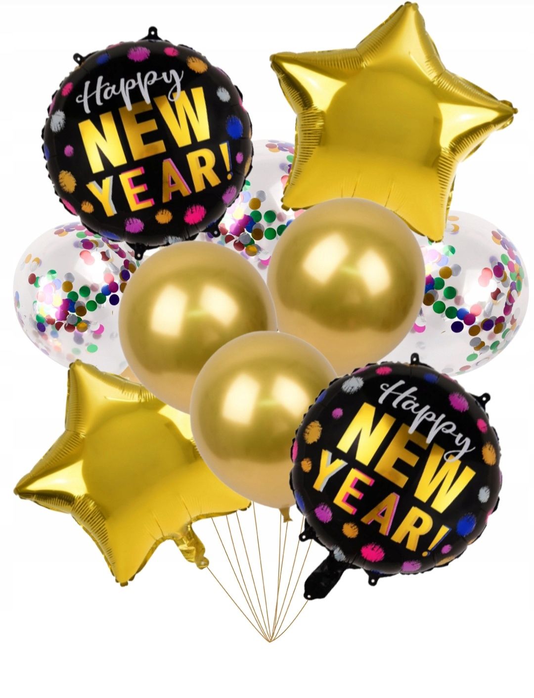 Sylwester zestaw balonów Happy New Year dekoracja sylwestrowa balony