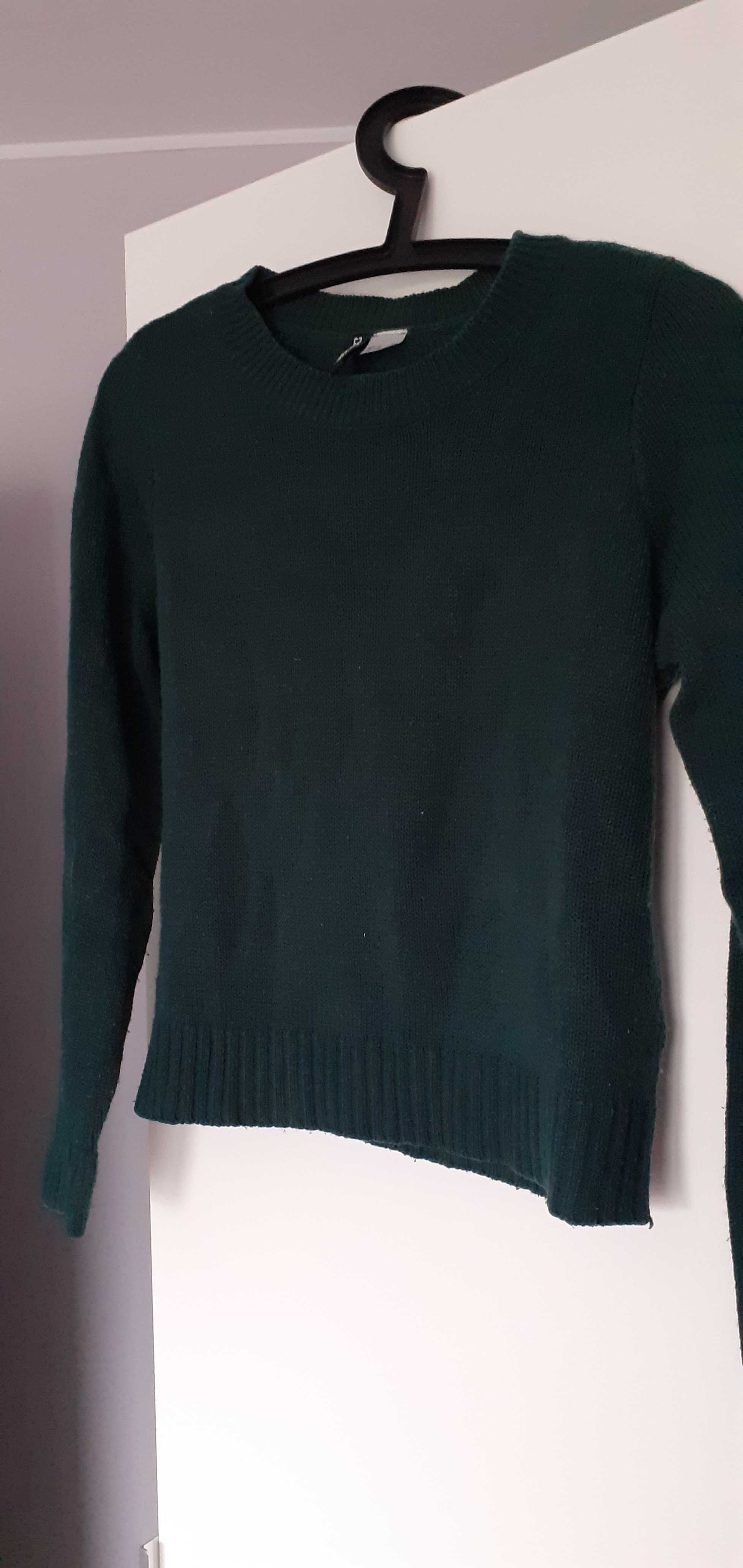 Sweter H&M,rozmiar XS,butelkowa zieleń