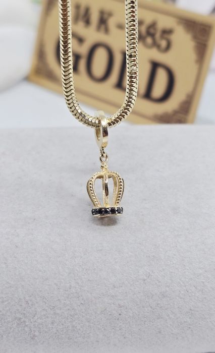 Złoty charms korona próba 585 14k