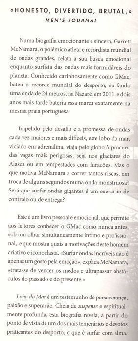 Livro Lobo do Mar de Garrett McNamara e Karen Karbo [Portes Grátis]