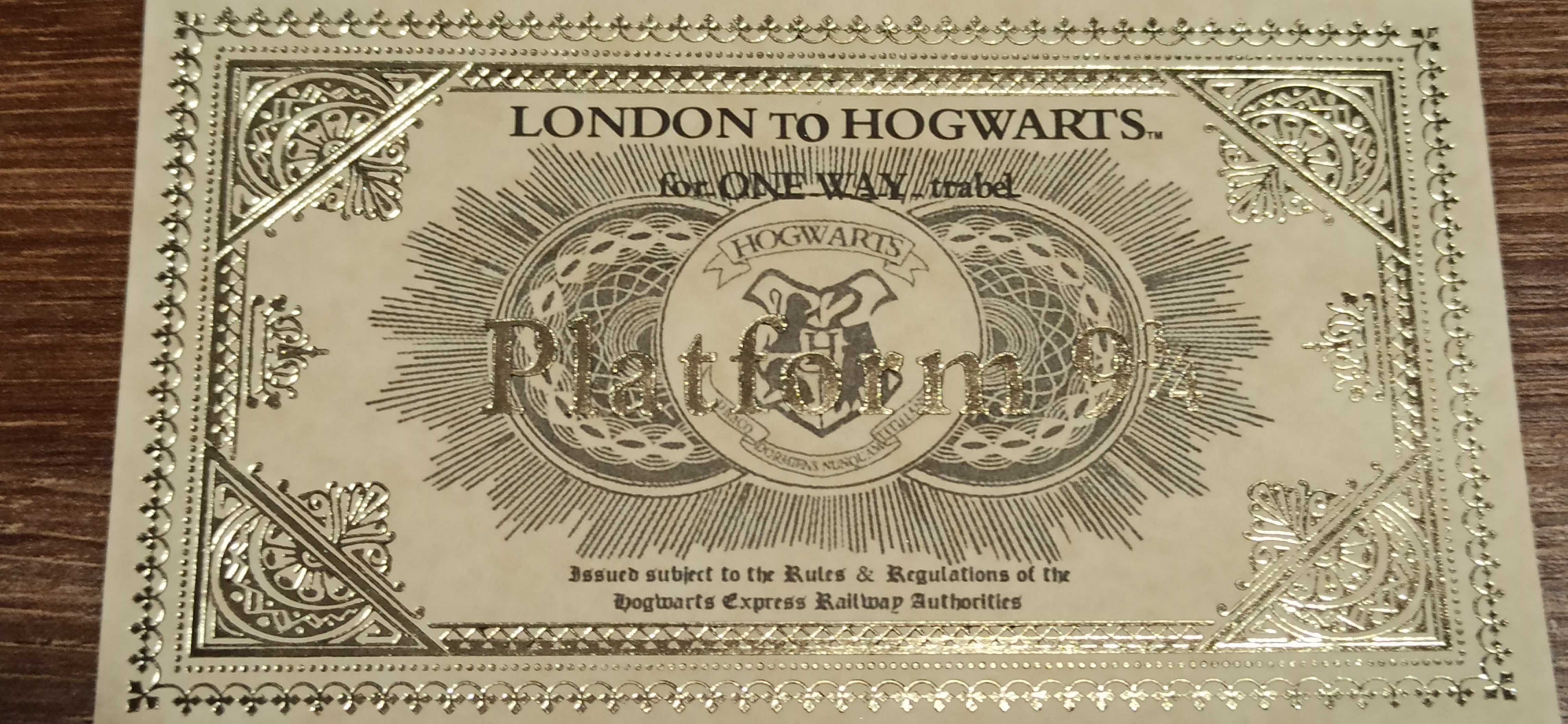 Harry Potter różdżka, bilety do Hogwartu