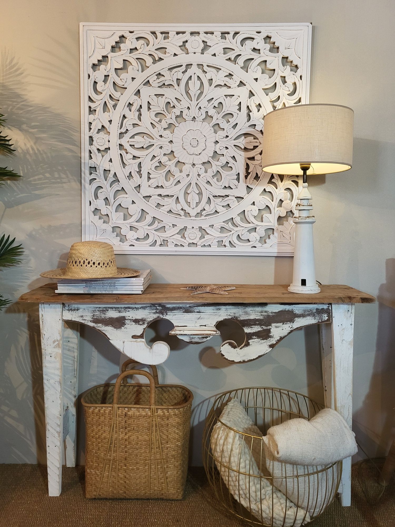 aparador, mesa, consola, decoracao, rustico