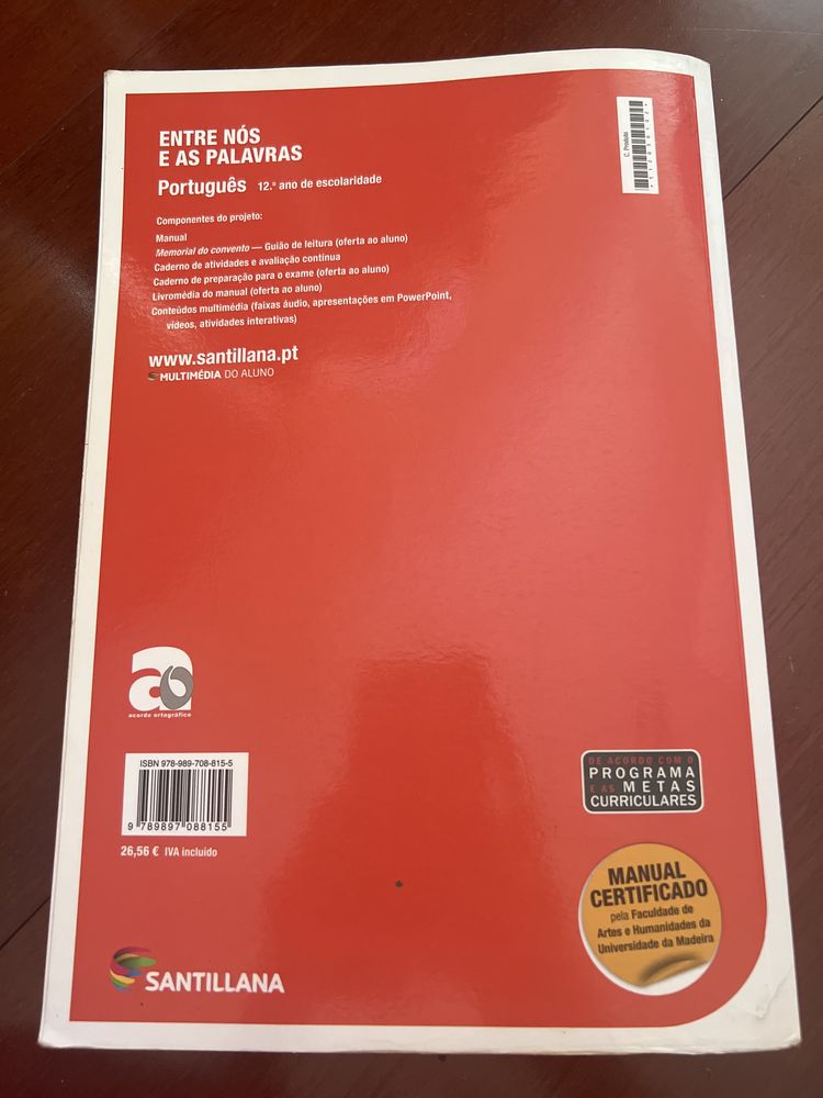 Entre nós e as palavras - português 12 ano