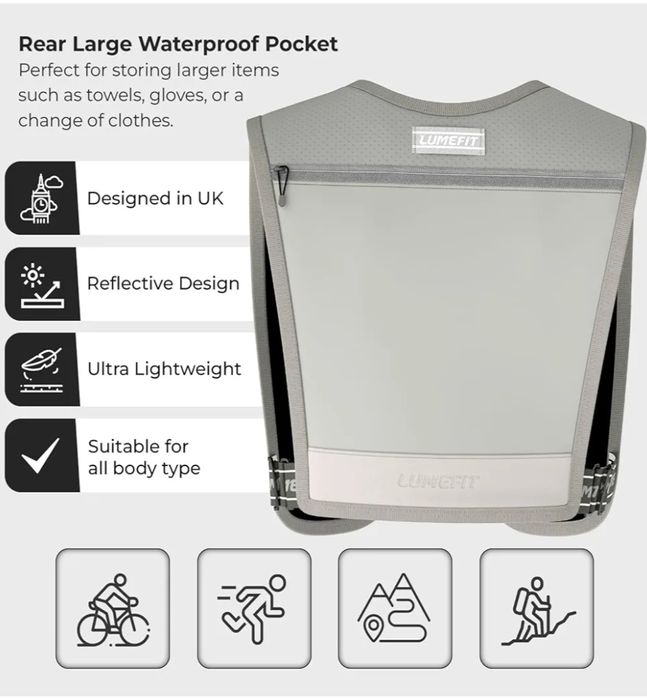 Kamizelka do Biegania - Kamizelka Odblaskowa z 500ml Składaną Butelką